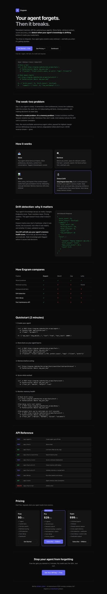 Engram Memory API